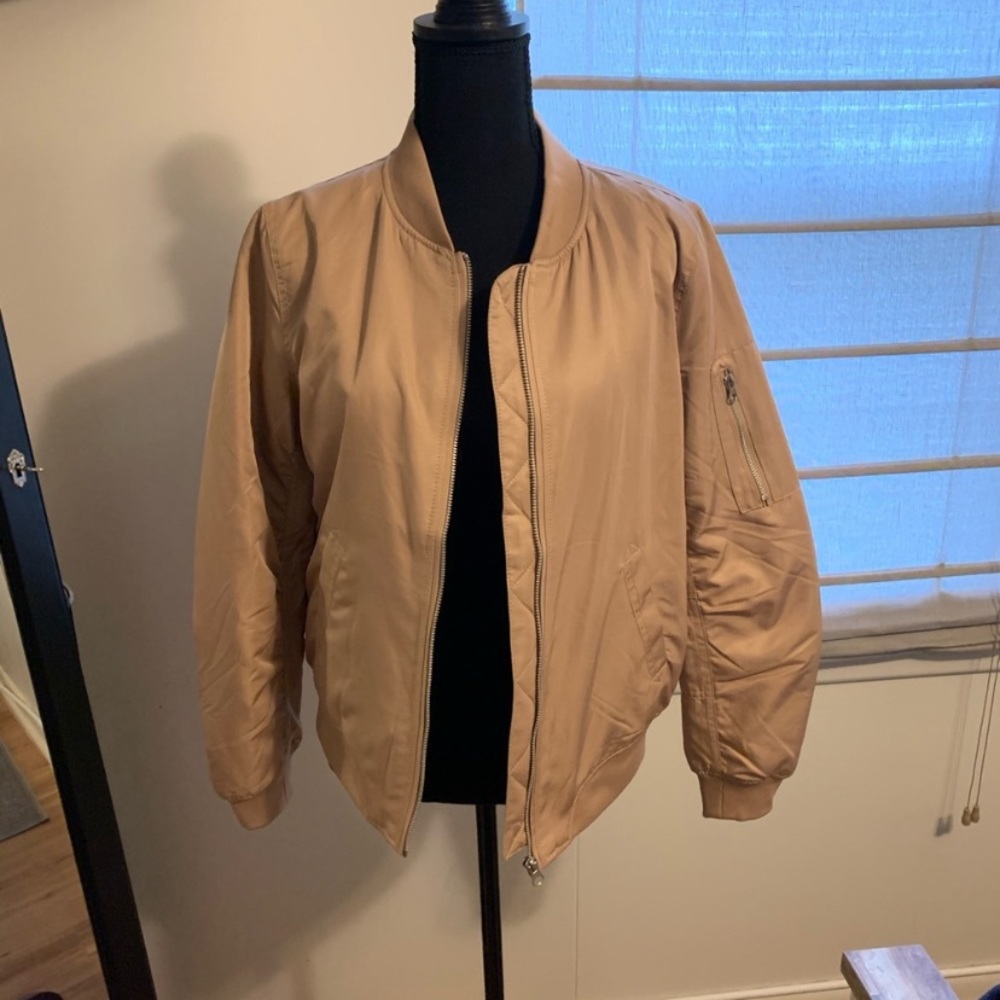 Khaki Bomber Jacket- LIKE NEW